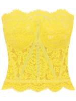 Dolce & Gabbana Schulterfreies Top aus Chantilly-Spitze - Gelb