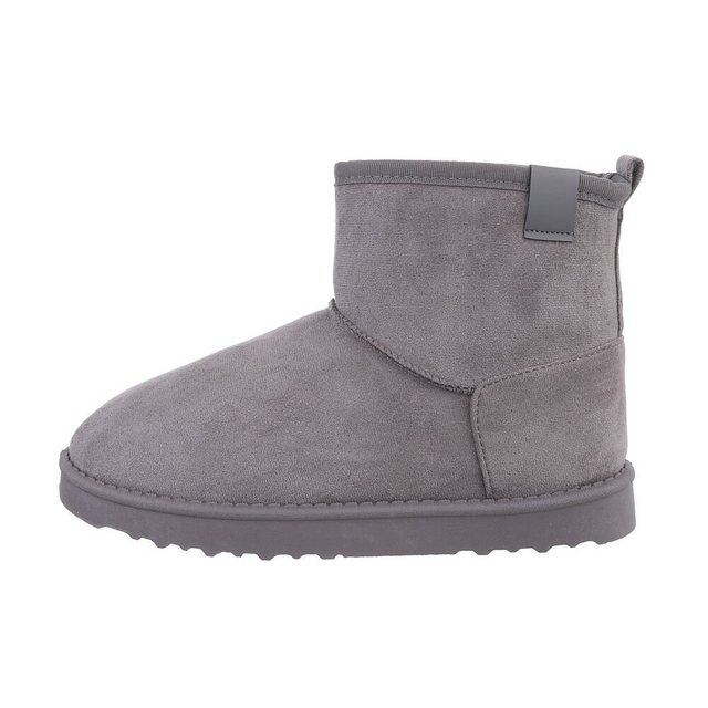 Ital-Design Damen Snowboots Freizeit Snowboots Flach Flache Stiefeletten in Grau