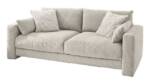 Massivart® Big-Sofa MILEY grau-beige Cordbezug 241 cm 4-Sitzer, Bonell-Federkernpolsterung, 2 Rückenkissen, 4 Zierkissen