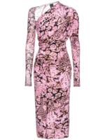 PINKO Gerafftes Midikleid mit Blumen-Print - Rosa