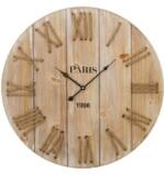 elbmöbel Wanduhr Uhr aus Holz in braun mit Kordel (Wanduhr braun Holz Uhr Brett Landhaus Shabby Chic antik look groß Kordel Paris)