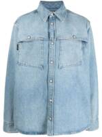 Balmain Ausgeblichene Jeans-Hemdjacke - Blau