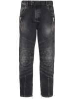 Balmain Straight-Leg-Jeans im Biker-Look - Schwarz