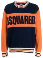 DSQUARED2 Pullover mit Intarsien-Logo - Blau