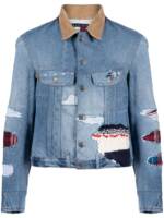 Greg Lauren x Tommy Hilfiger Jeansjacke im Patchwork-Look - Blau