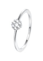 Hey Happiness Fingerring Silber 925 Damen Kreis Zirkon, 18K Vergoldet, Silberring Damen Geo Edelstein, Verlobungsring Kristall