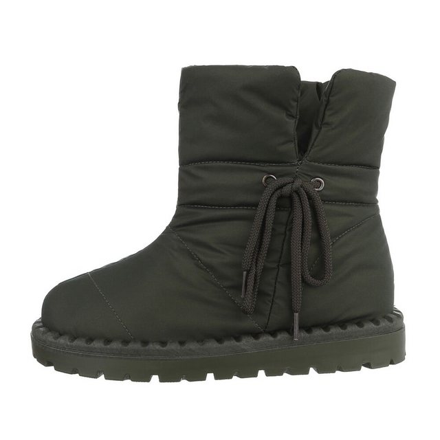 Ital-Design Damen Snowboots Freizeit Snowboots Flach Flache Stiefeletten in Grün