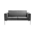 JVmoebel 2-Sitzer Grauer Büro Stil 2-Sitzer Designer Polstersofa Kunstleder Couchen, 1 Teile, Made in Europa