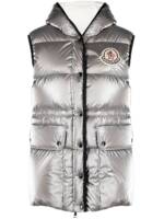 Moncler Hera Daunenweste mit Kapuze - Silber