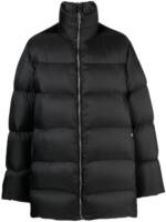 Moncler + Rick Owens Gefütterter Cyclopic Mantel mit Logo-Patch - Schwarz