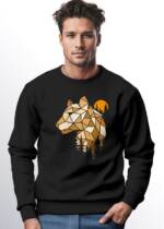 Neverless Sweatshirt Sweatshirt Herren Fashion Polygon Print Luchs Wald Tiere Outdoor Motiv