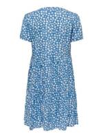 ONLY Shirtkleid Kurzes Blusen V-Ausschnitt Kleid ONLZALLY (knielang) 4928 in Blau
