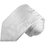 Paul Malone Krawatte Elegante Seidenkrawatte Herren Schlips paisley brokat 100% Seide Schmal (6cm), weiß 2108