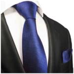 Paul Malone Krawatte Herren Seidenkrawatte mit Tuch modern uni Waffelmuster 100% Seide (Set, 2-St., Krawatte mit Einstecktuch) Schmal (6cm), royal blau 2048