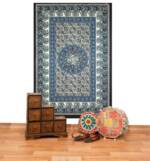 Wandteppich Tagesdecke Wandbehang Deko Wand Tuch Mandala ca 135 x 200cm Goa, KUNST UND MAGIE