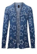 heine Strickjacke Heine Damen Feinstrickjacke mit Strass, blau