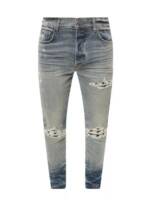 Amiri - Stretch Cotton Jeans With Ripped Effect - Größe 33 - blue
