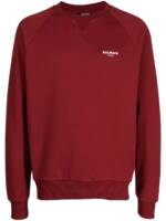 Balmain Sweatshirt mit beflocktem Logo - Rot