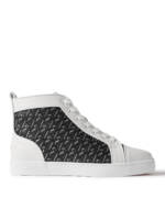 Christian Louboutin - Louis Orlato Rubber-Trimmed Mesh and Full-Grain Leather High-Top Sneakers - Men - White - EU 42