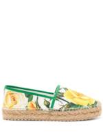 Dolce & Gabbana Espadrilles aus Canvas mit Blumen-Print - Weiß