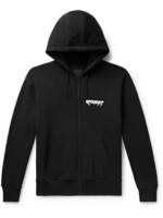 Givenchy - World Tour Logo-Print Cotton-Jersey Zip-Up Hoodie - Men - Black - S