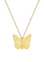 Hey Happiness Silberkette Damen Schmetterling Anhänger, 18K vergoldet, Collier Halskette Silber 925 hängend, Geschenk Idee