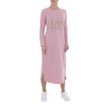 Ital-Design Bleistiftkleid Damen Freizeit Strass Stretch Maxikleid in Rosa