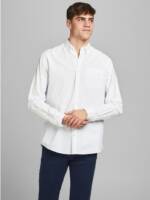 Jack & Jones Langarmhemd Hemd Slim Fit mit Brusttasche JJEOXFORD 5998 in Weiß