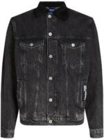 Karl Lagerfeld Jeans Jeansjacke mit Shearling-Kragen - Grau