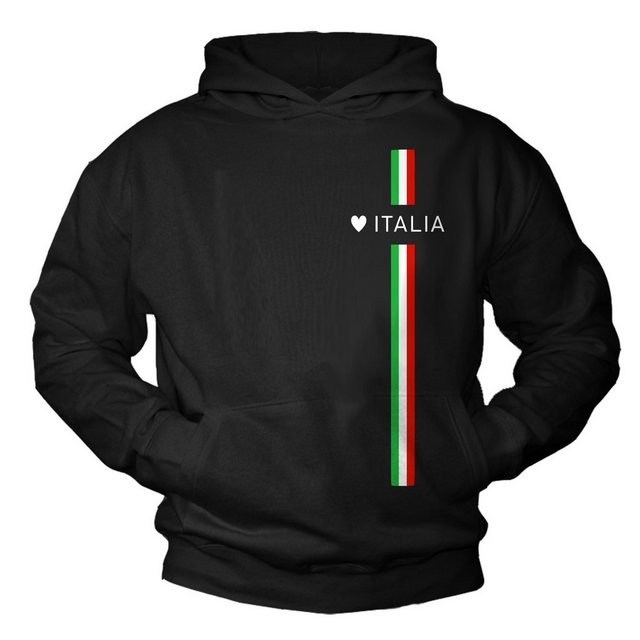 MAKAYA Kapuzenpullover Herren Kapuzen T-Shirt mit italienischer Flagge Herz Italien Fahne Italy Pullover