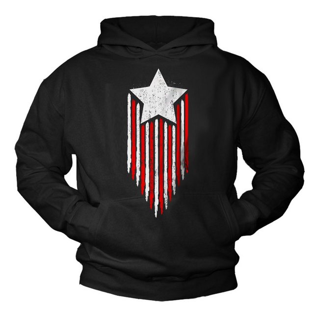 MAKAYA Kapuzenpullover Herren USA Pullover mit Kapuze Sweatshirt Star Amerika Fahne US Flagge Hoodie mit Druck