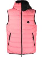 Moncler Gefütterte Weste mit Logo-Patch - Rosa