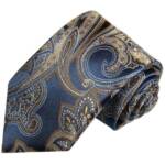 Paul Malone Krawatte Elegante Seidenkrawatte Herren Schlips modern paisley 100% Seide Schmal (6cm), blau braun 2043