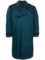 A-COLD-WALL* Langer Trenchcoat mit Logo-Patch - Blau