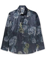 Acne Studios - Setar Oversized Floral-Print Crinkled-Satin Shirt - Men - Blue - IT 52