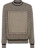 Balmain Pullover mit Monogrammmuster - Braun