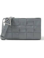 Bottega Veneta - Cassette Intrecciato Leather Messenger Bag - Men - Gray