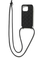 Bottega Veneta - Intrecciato Rubber iPhone 13 Pro Case with Lanyard - Men - Black
