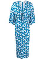 DVF Diane von Furstenberg Midikleid mit Blumen-Print - Blau