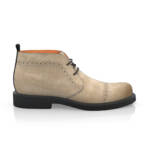 Desert Boots / Chukka Stiefel für Herren - Handgemacht in Italien aus Veloursleder - Beige & Schwarz - Selbst gestalten - GIROTTI
