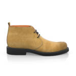 Desert Boots / Chukka Stiefel für Herren - Handgemacht in Italien aus Veloursleder - Gelb-Orange , Schnürung - Selbst gestalten - GIROTTI