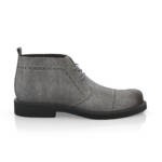 Desert Boots / Chukka Stiefel für Herren - Handgemacht in Italien aus Veloursleder - Grau, Schnürung - Selbst gestalten - GIROTTI