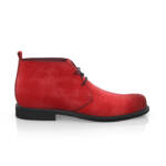 Desert Boots / Chukka Stiefel für Herren - Handgemacht in Italien aus Veloursleder - Rot, Schnürung 7634 - Selbst gestalten - GIROTTI