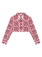 Dolce & Gabbana Kids Cropped-Hemd mit Majolica-Print - Weiß