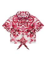 Dolce & Gabbana Kids Hemd mit Majolica-Print - Weiß