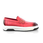 Doppelmonk Schuhe für Herren - Handgemacht in Italien aus Premium - Leder - Rot, Gürtel - Selbst gestalten - GIROTTI