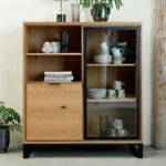 Esszimmer Highboard mit Glastür 2 offene Fächer