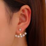 Europäische und amerikanische neue Luxus-High-End-Strass-Ohrringe Damen Sterne Glitzer-Ohrringe zurück hängende süße Temperament-Ohrringe