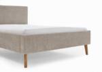 Faizee Möbel Bett [Kreta 140x200/180x200] Polsterschlafzimmerbett Eichenholz Stoffbezug
