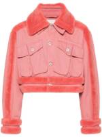 Feng Chen Wang Jeansjacke mit Faux Shearling - Rosa